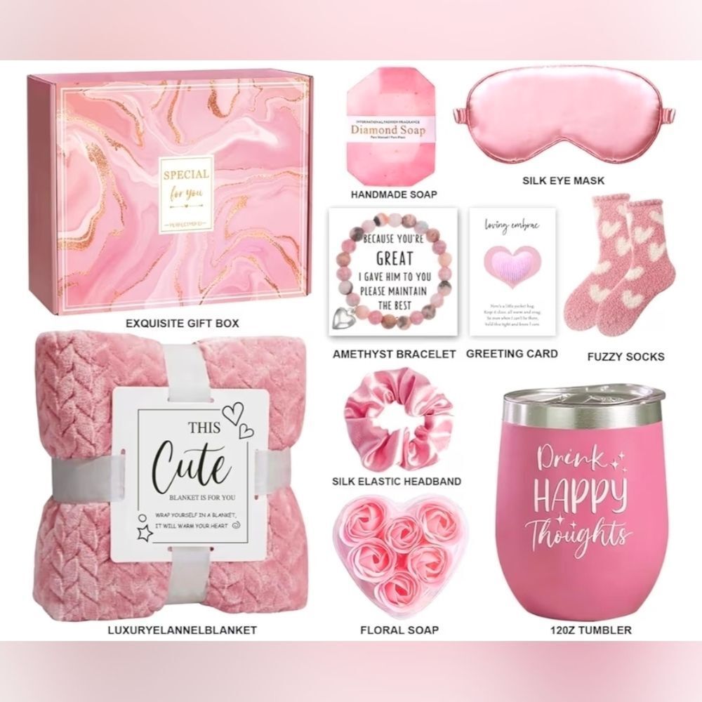 💬☔️🩵🅰️NIB Pink Themed Self Care Pampering Box